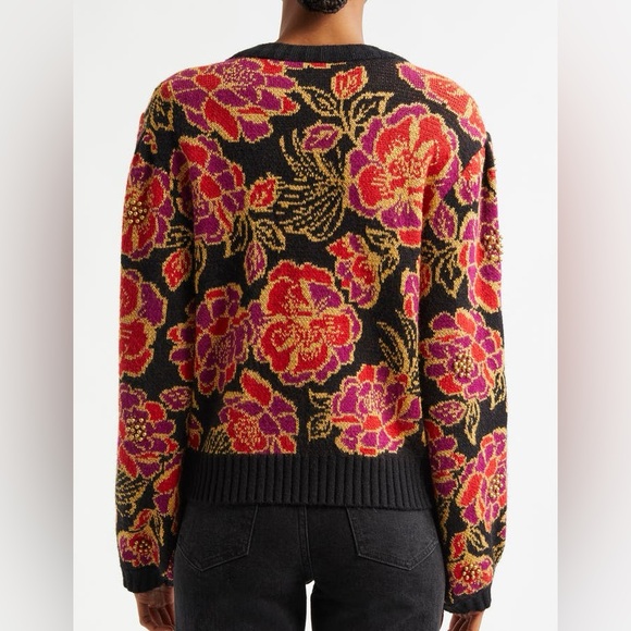 Farm Rio Shiny Chita embroidered Cardigan - Picture 3 of 13